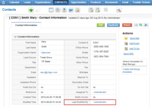 vTiger Last Modified By