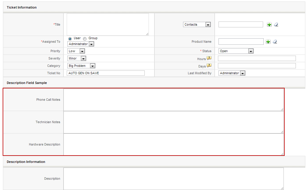 How to Create Description Type Field/One Column Layout in vTiger ...