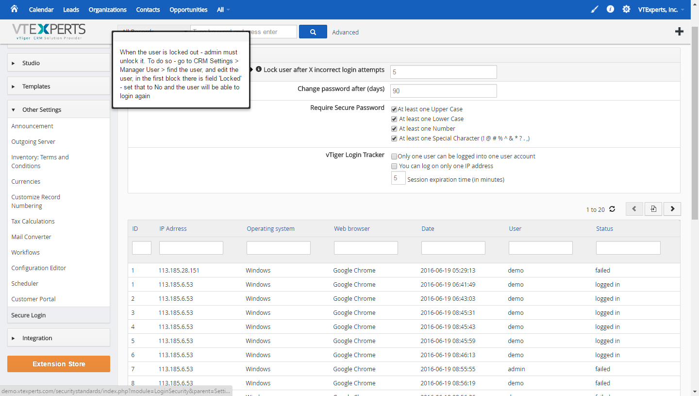 VTiger-Secure-Login-Standards-Settings-1