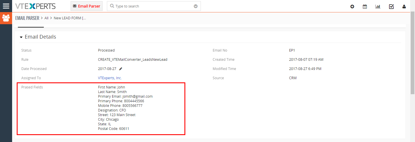 VTiger Email Parser Guide14png
