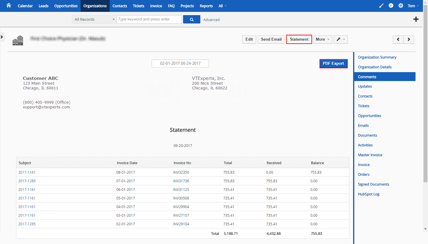 VTiger 6 Customization - custom statement