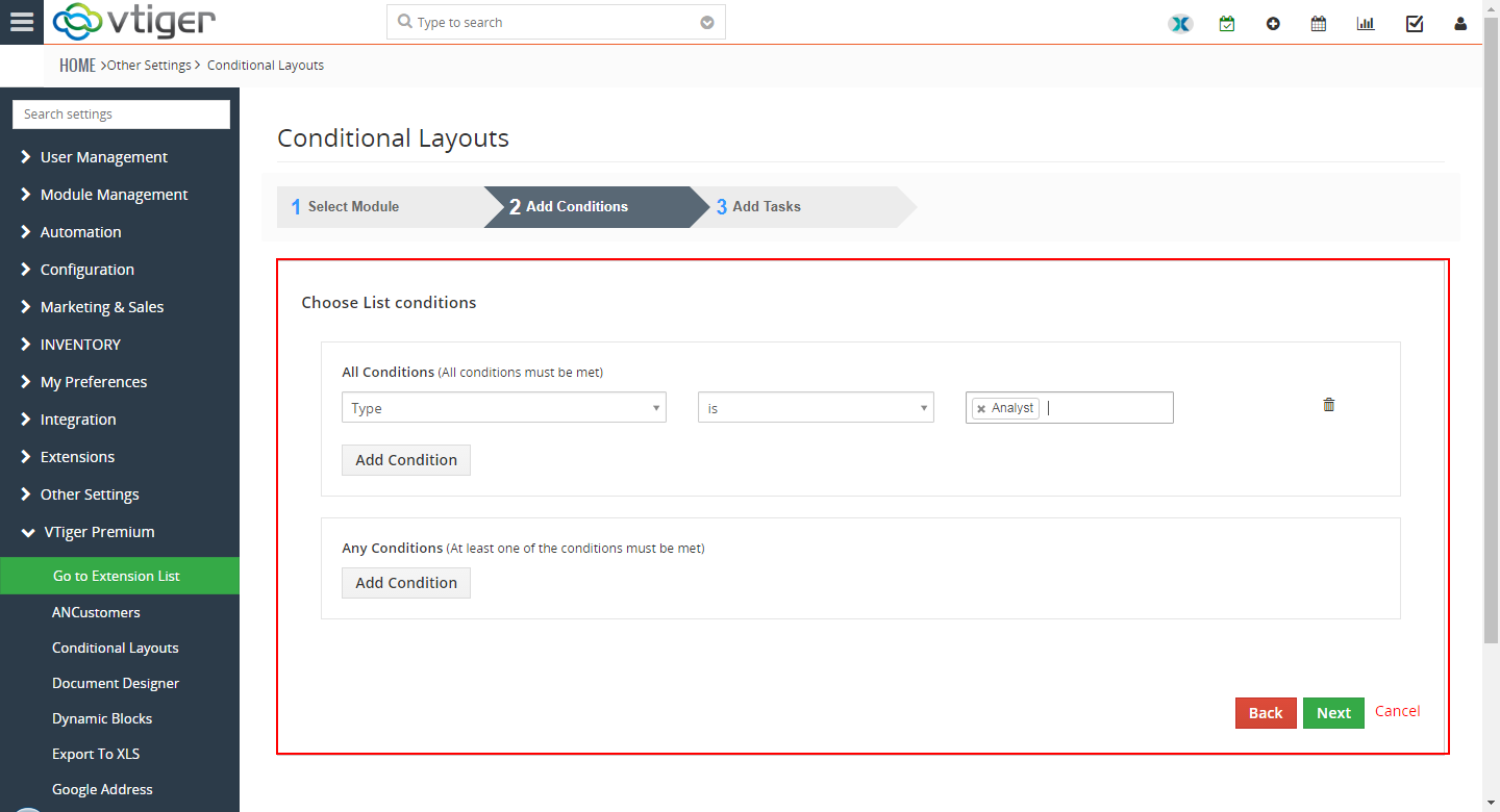 VTiger Conditional Layouts - hide fields3