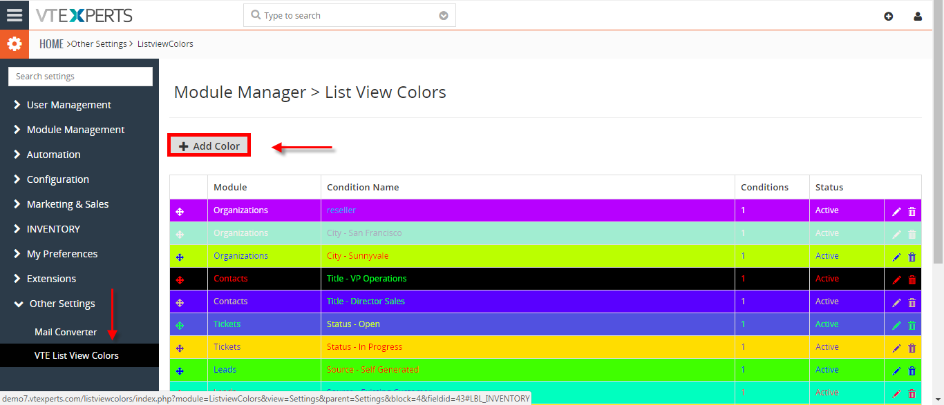 color lists in VTiger 01