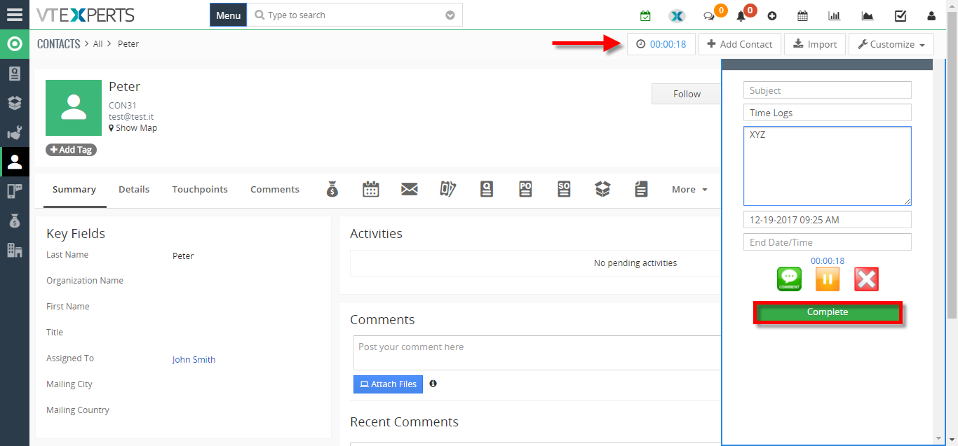 How to track time spent on tickets, projects or contacts 2