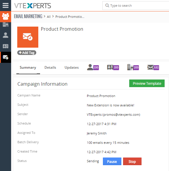 vtiger-7-premium-email-marketing-summary-view-campaign-information