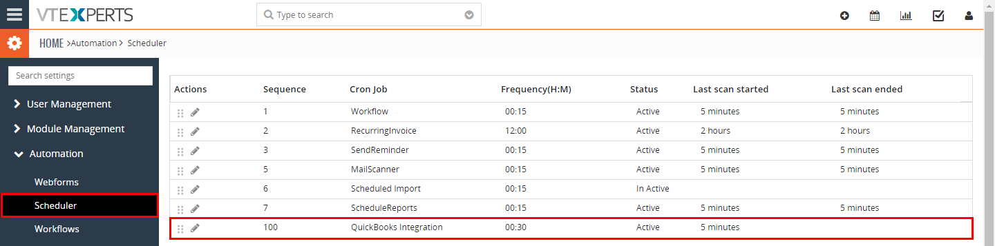 QuickBooks Online Integration for VTiger 7 - automate