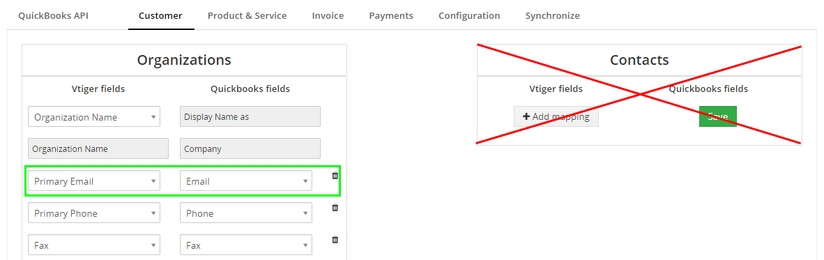 QuickBooks Online Integration for VTiger 7 - case1