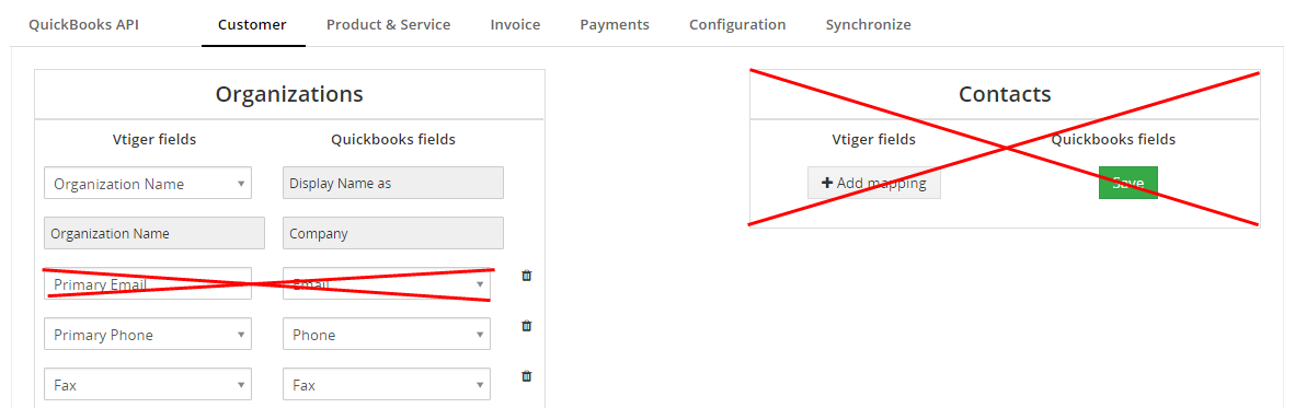 QuickBooks Online Integration for VTiger 7 - case2