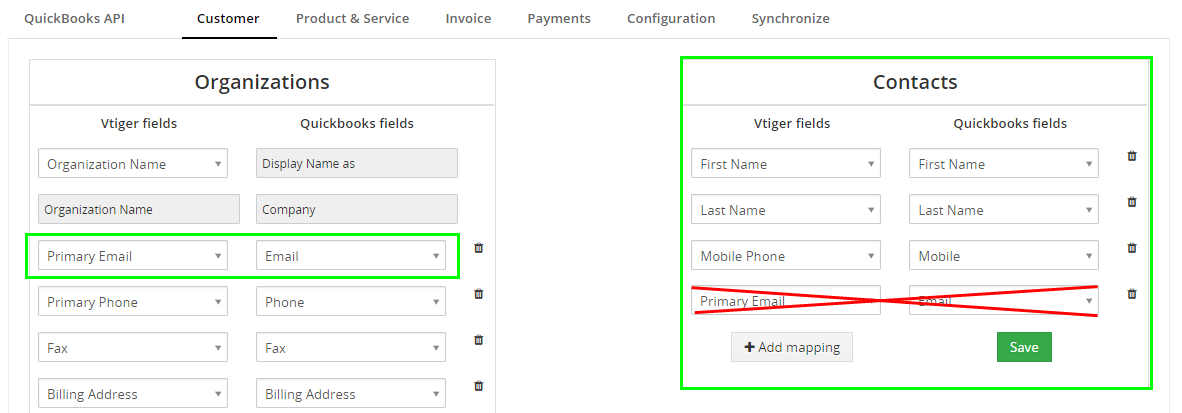 QuickBooks Online Integration for VTiger 7 - case3