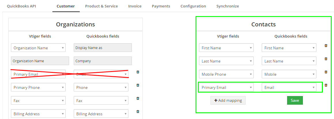 QuickBooks Online Integration for VTiger 7 - case4