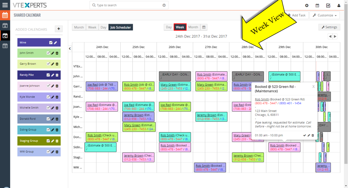 Status Colors In Job Scheduler Extension For VTiger Calendar VTiger