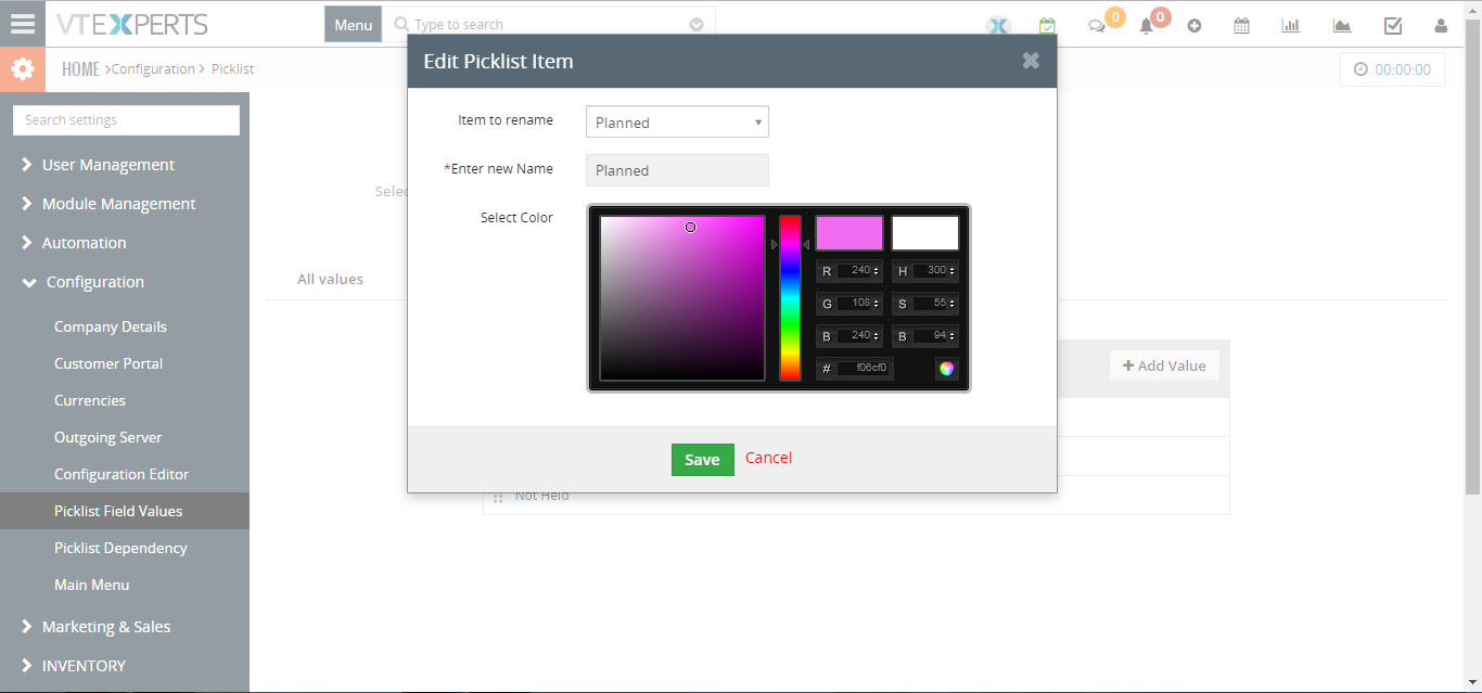 change calendar colors based on Activity Status Type in VTiger 5