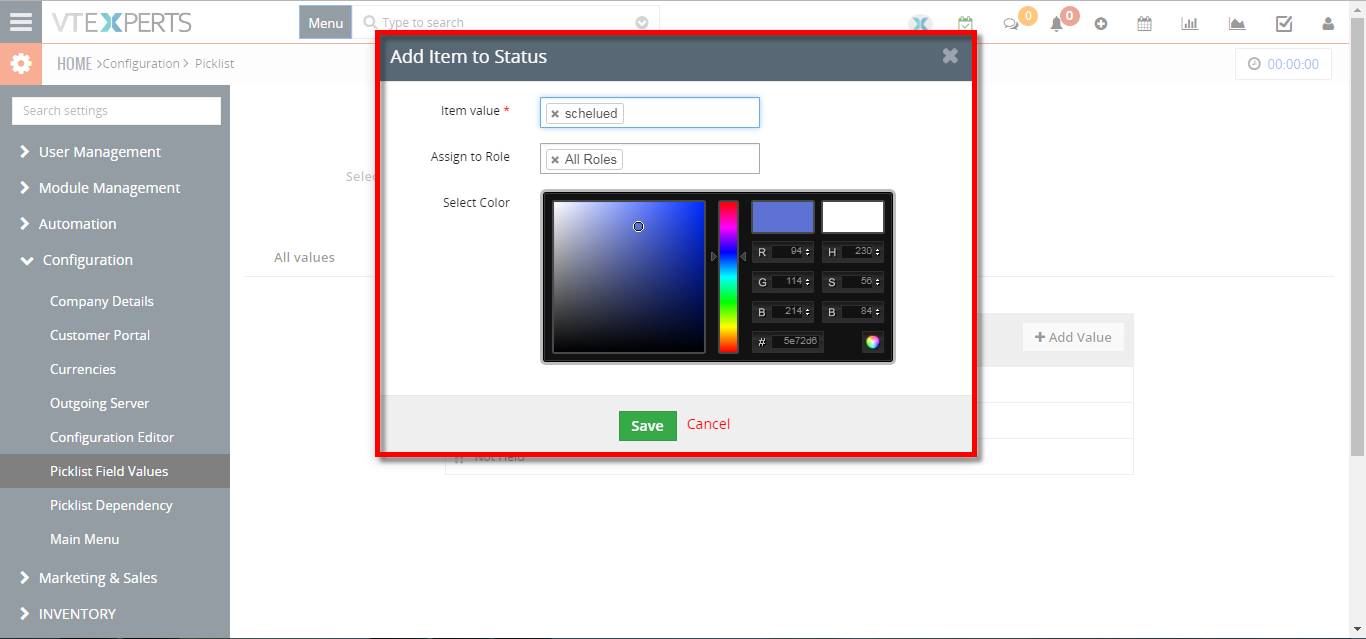 change calendar colors based on Activity Status Type in VTiger 7