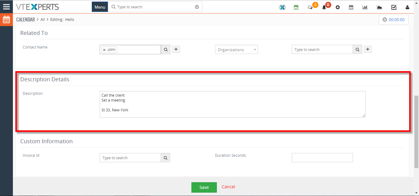 display more information on Calendar Activities in VTiger 3