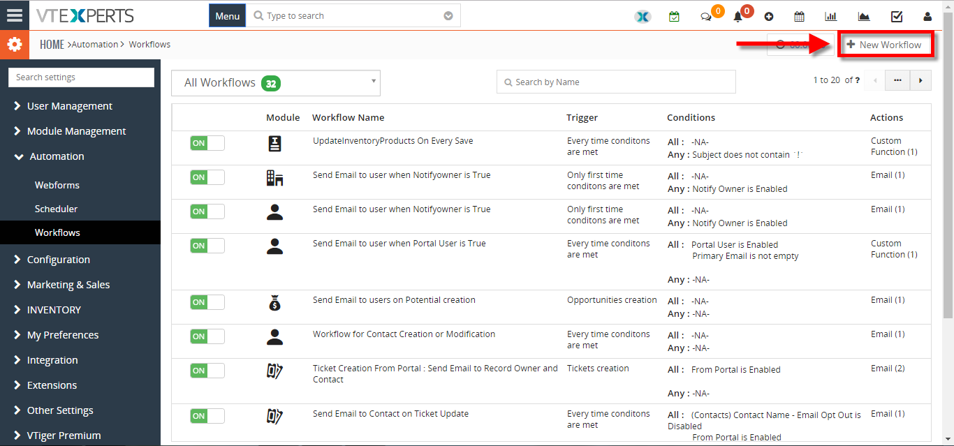 create custom buttons in VTiger 2