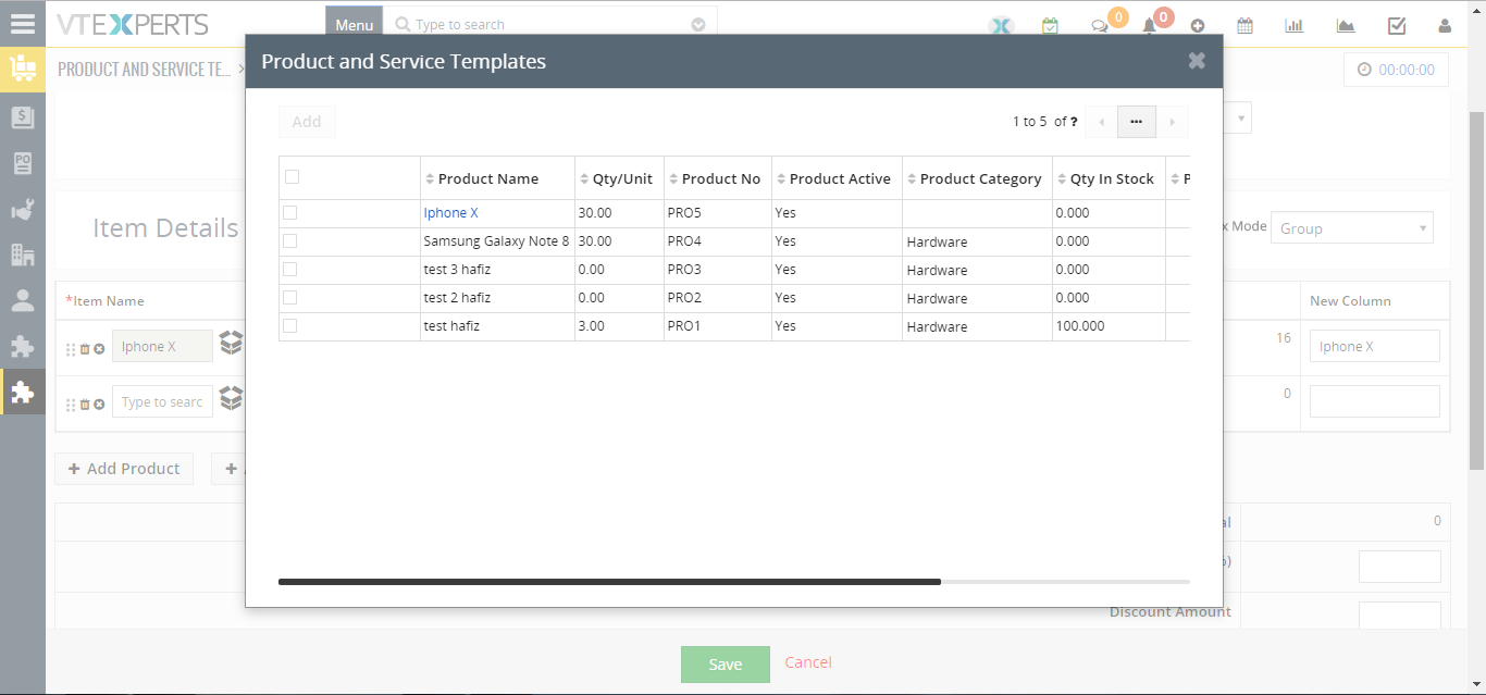 create product service bundles in VTiger 4