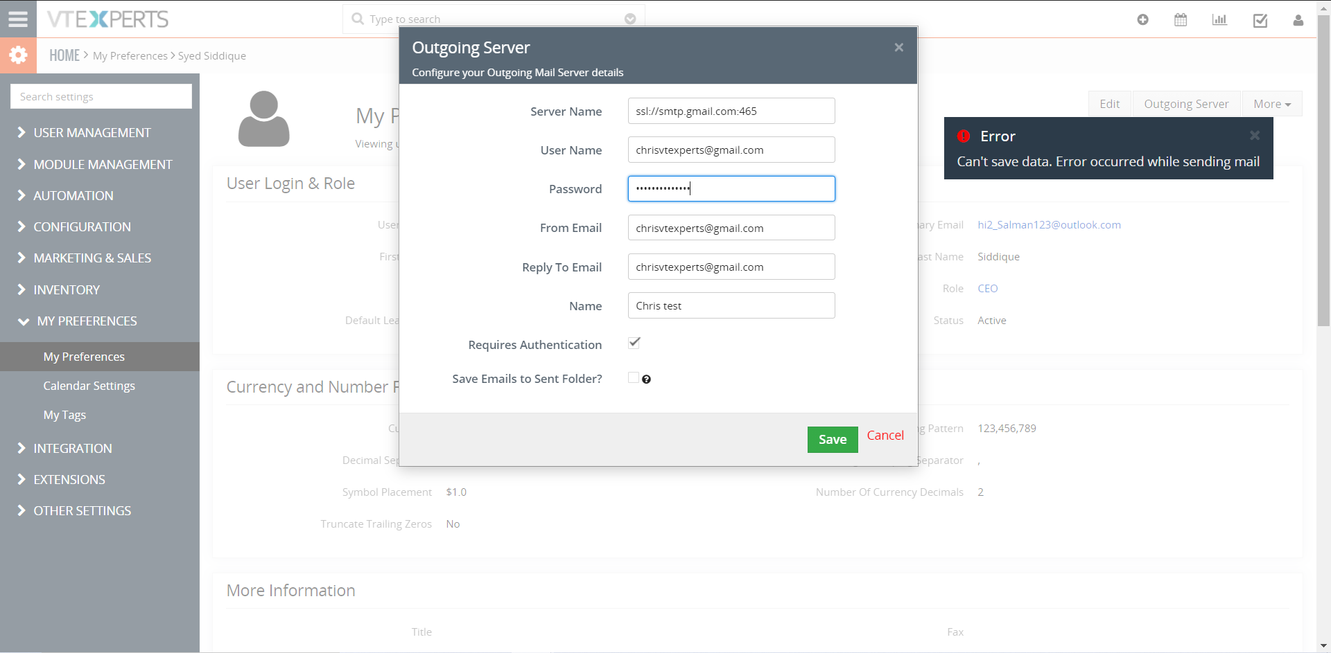 Configuring SMTP using App-password