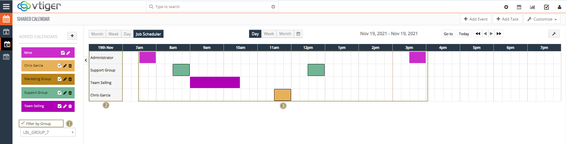 User groups in Shared Calendars 