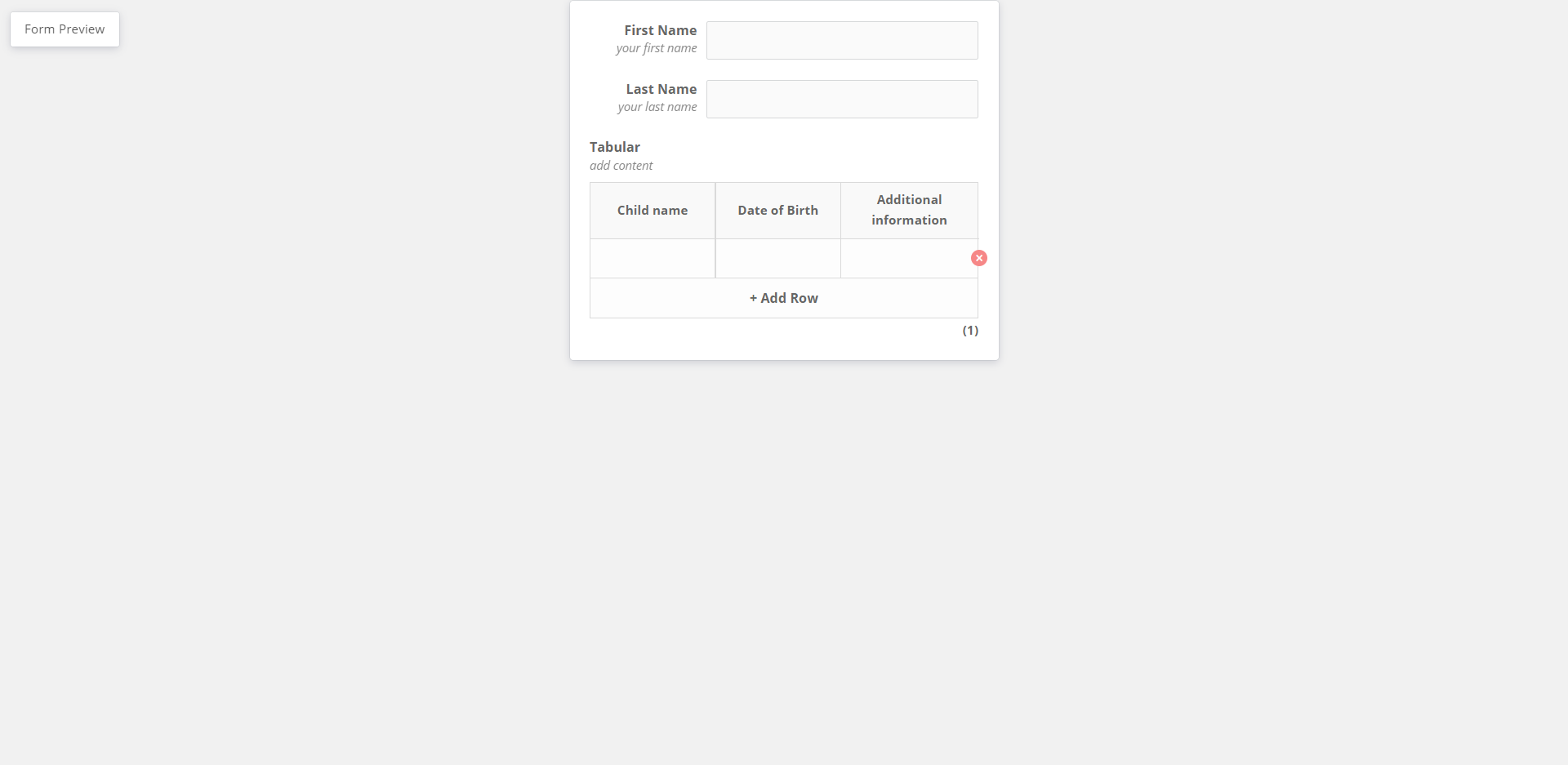 Add related module records using tabular field entry in form builder