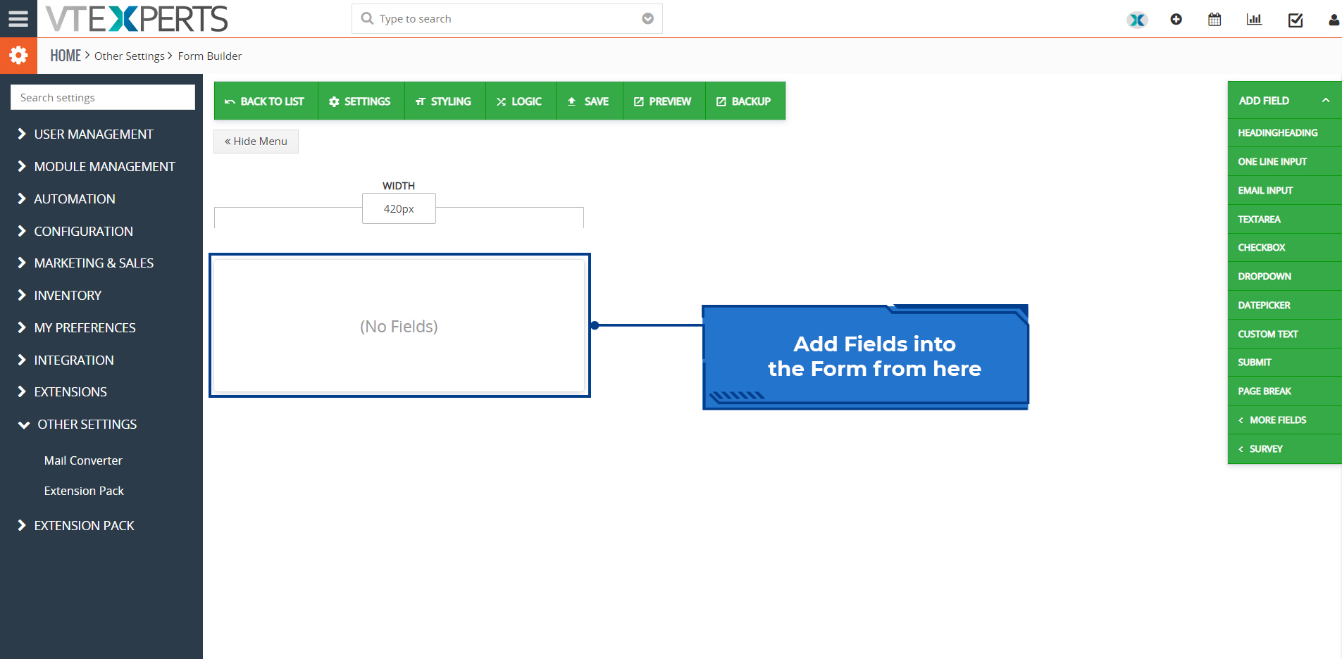 Add related module records using tabular field entry in form builder